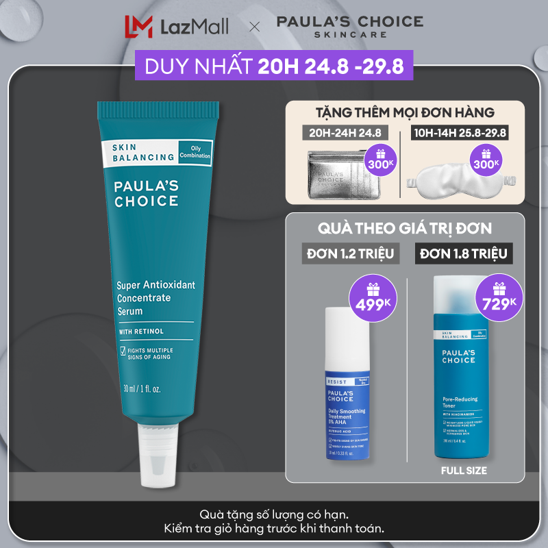 Tinh chất chống lão hóa kiểm soát độ ẩm dưới da Paula’s Choice Skin Balancing Super Antioxidant Concentrate Serum 30ml 3350