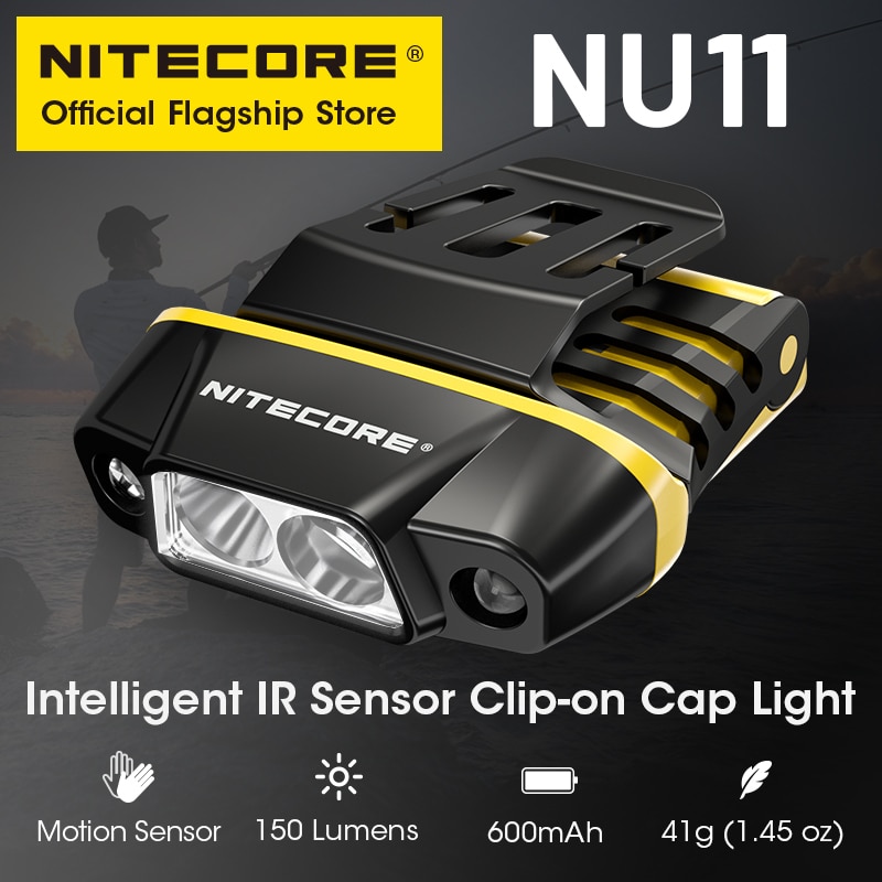 NITECORE NU11 Intelligent IR Motion Sensor Clip-on Cap Light 90° Adjustable Angle Built in Battery for Night Fishing Trekking ราคา 578 บาท*ส่งฟรี