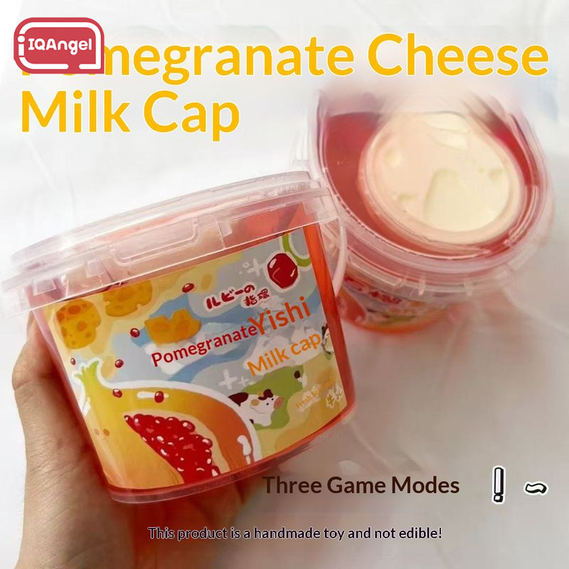 IQANGEL Pomegranate Cheese Milk Tea Slime Kit - Stretchy, Non-Sticky Stress Relief Toy with Three Play Styles ราคา 99 บาท*ส่งฟรี