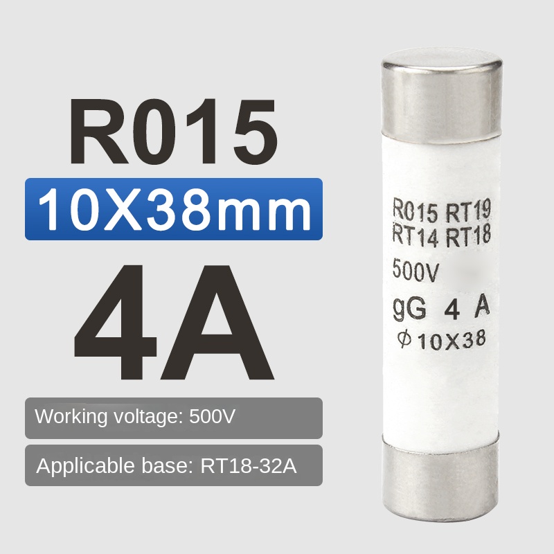 Cầu Chì Gốm 4A | RO15 RT18 RT14 - Lõi Cầu Chì 1A-32A, Kích Thước 10x38mm