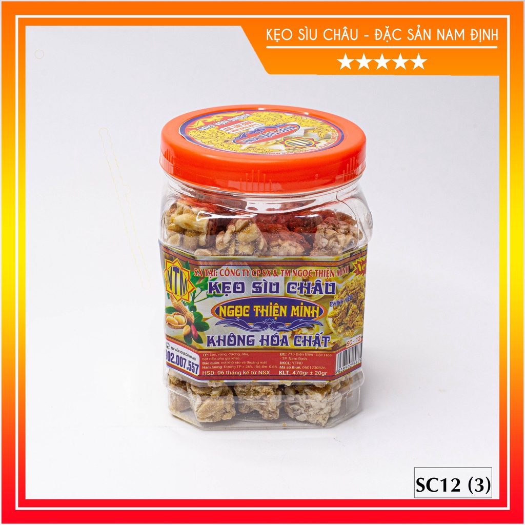 Kẹo lạc hộp SC12 430g - Sìu Châu Ngọc Thiện Minh - Đặc sản Nam Định