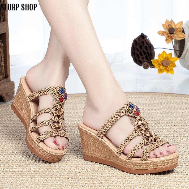 SLURP SHOP Dép đế xuồng dép đế xuồng sandal đế xuồng dép xuồng dép xinh cho nữ dép cao đế xuồng nhẹ dép đế xuồng cao 5 phân giày đế xuồng 7 phân dép xuồng nữ giày lười nữ hàn quốc dep đe xuong nữ cao 022108