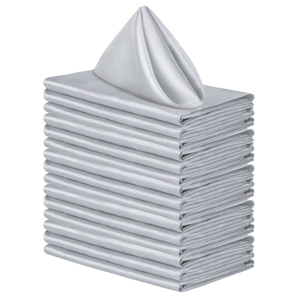 ECOCOKU 10pcs Có thể giặt được Khăn ăn satin Mềm mại 30x30cm. Khăn ăn bàn Trang trí đám cưới Có thể tái sử dụng Khăn ăn tối sự kiện - 5