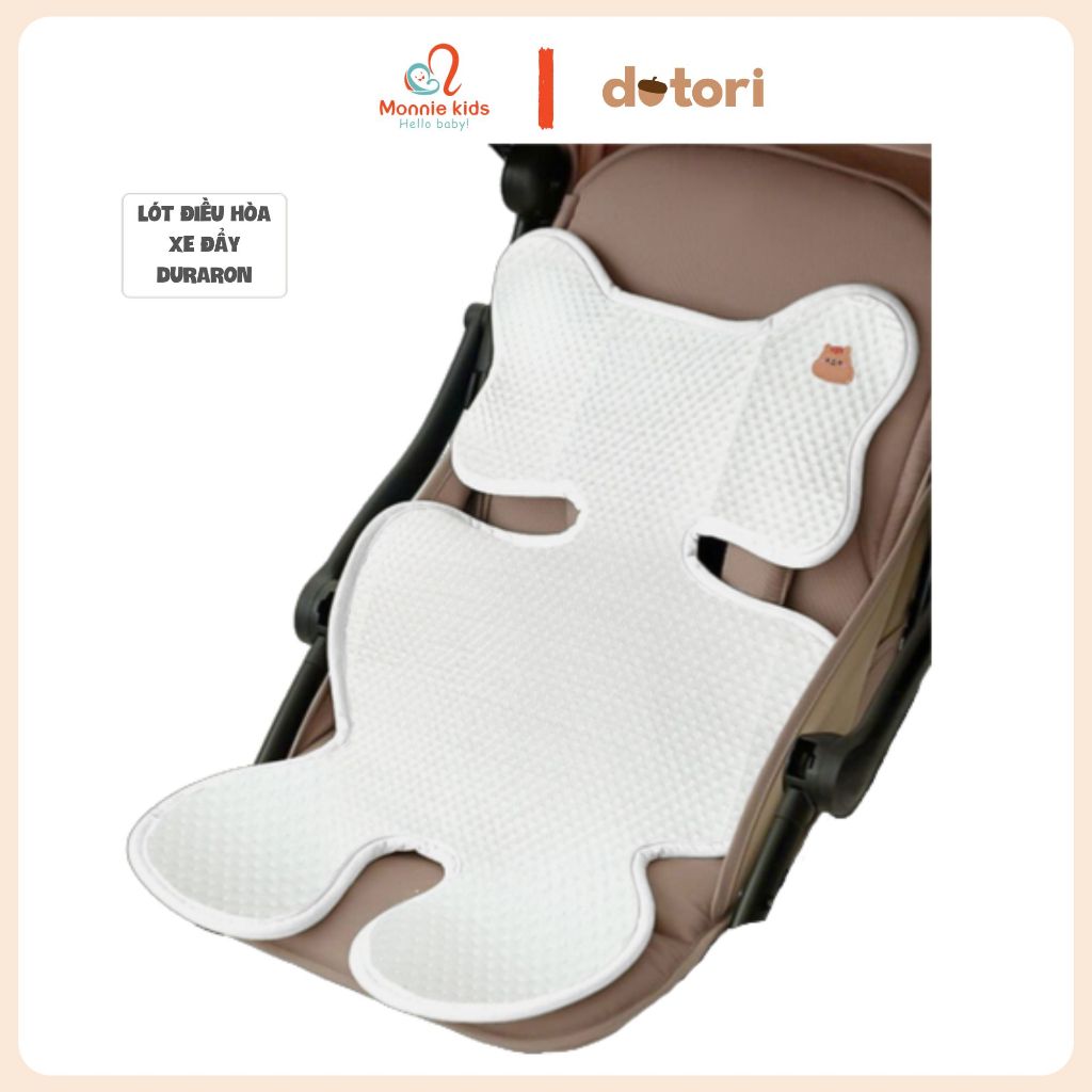Thảm điều hòa lót xe đẩy Dotori cho bé 40x72cm, chiếu trải duraron air mesh Hàn Quốc - Monnie Kids