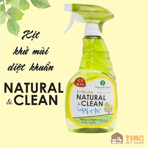 Xịt khử mùi hôi kháng khuẩn cho chó mèo Natural Clean 500ml