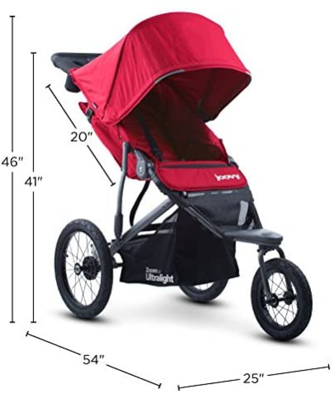 Joovy Zoom 360 Ultralight Newborn Baby to Child Children Kids Jogging Running Sports Active Sports Jogging Stroller Jogger Pram Baby Trolley Pushchair 3 Three Wheel Stroller Red Singapore