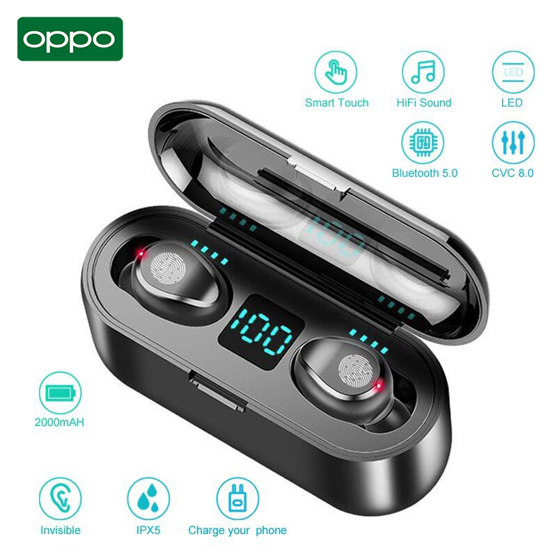 Tai nghe Hi-Fi OPPO F9 TWS bluetooth không dây Tai nghe có siêu trầm/Tai nghe nhét tai kèm điều khiể