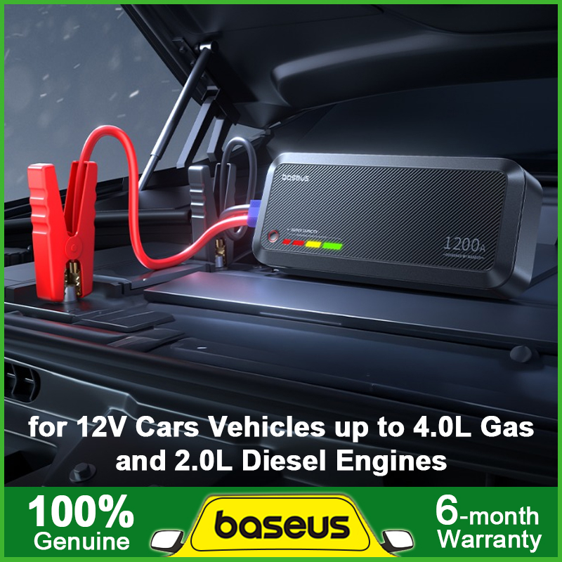 Baseus 1200A Car Jump Starter 12V ไฟฉุกเฉินสำหรับรถยนต์ ตัวเก็บประจุซุปเปอร์ Car Booster Device Charger Battery Portable Car Jump Starting for Emergency Device Super Capacitor ราคา 4,250 บาท*ส่งฟรี