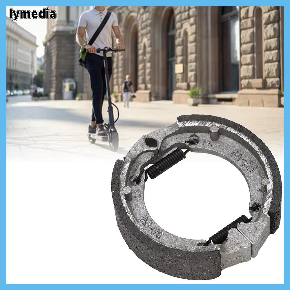 LYMEDIA Đen Má phanh xe tay ga điện Dừng điện loại Phanh trống trước Bền bỉ Má phanh Cho MAX G30 Xe tay ga điện