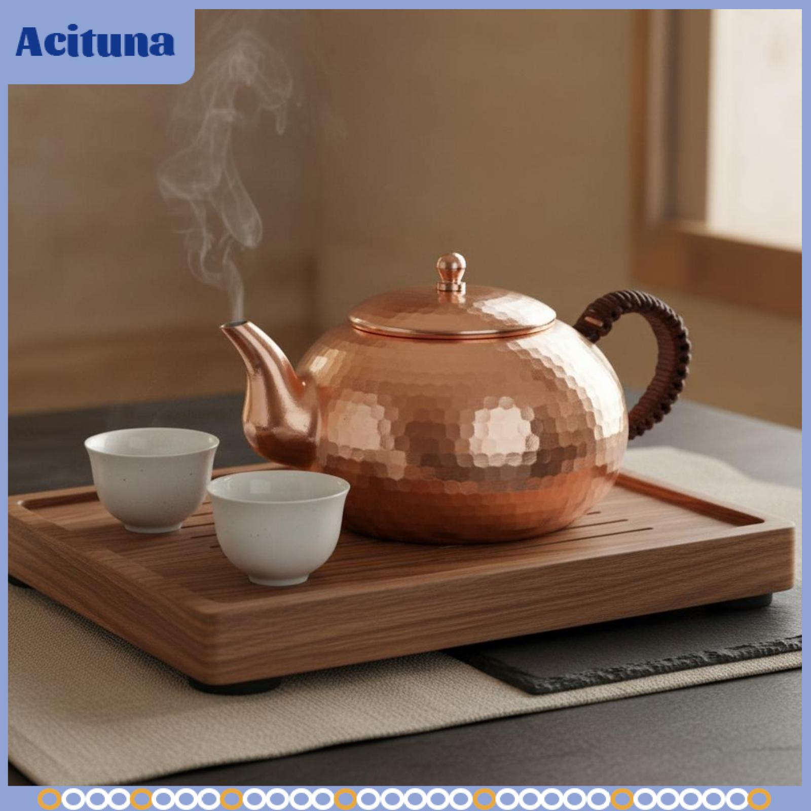 เครื่องครัวและอุปกรณ์บนโต๊ะอาหาร Acituna เครื่องครัวแฮนด์เมดกาต้มน้ำทองแดงทุบหนาสำหรับการต้มน้ำ ราคา 5,996 บาท*ส่งฟรี