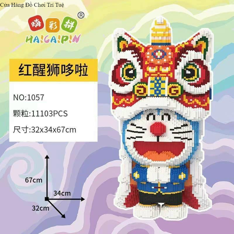 Lego lắp ghép doremon dầu lân 67cm tặng búa đèn