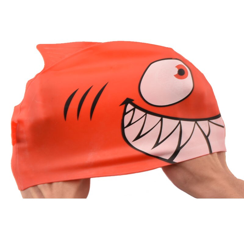 Mũ bơi hoạt hình Sharx trẻ em Silicone trẻ em không thấm nước dụng cụ bảo vệ tai mũ đi bơi bơi cho bé bé trai và bé gái thiết bị