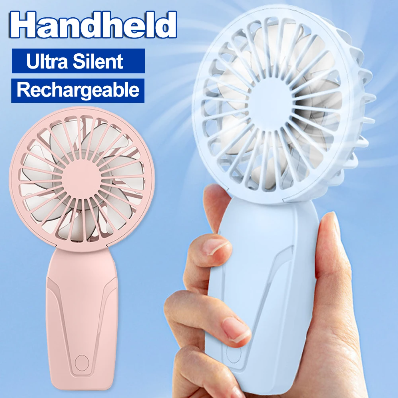 Portable Handheld Fans Rechargeable Mini Pocket Fan Air Cooler Desktop Quiet Fans for Indoor Outdoor Travel Camping Office