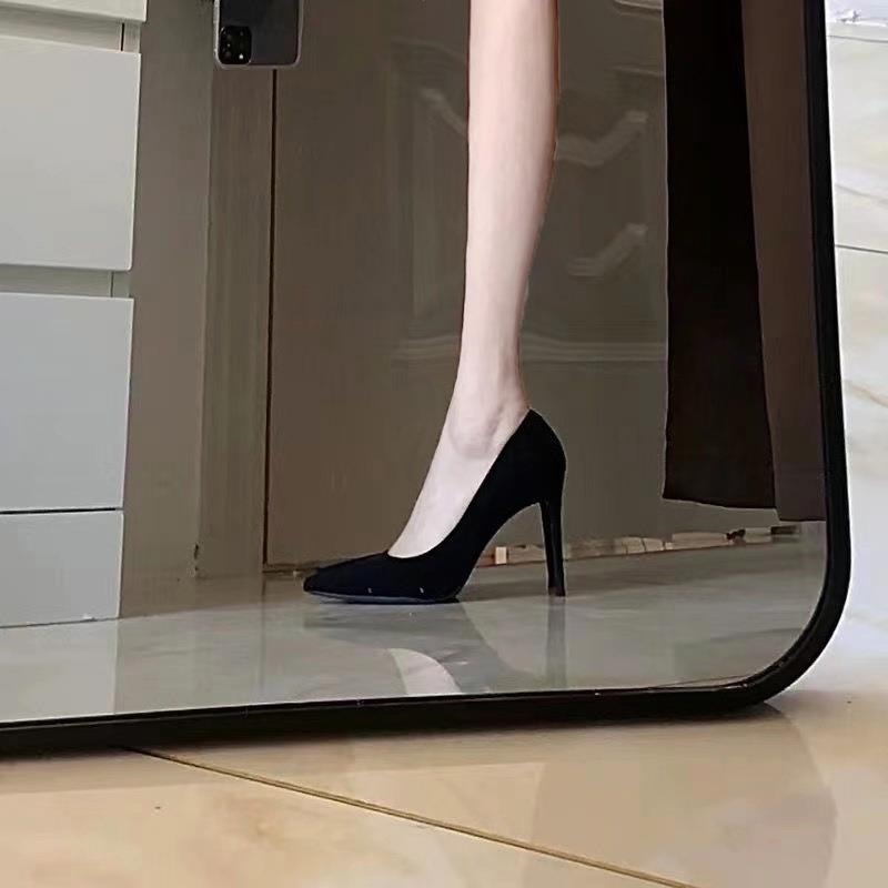 COD sph2982 Shop mới giày cao gót 10cm da lộn mũi nhọn thời trang công sở thanh lịch cho nữ