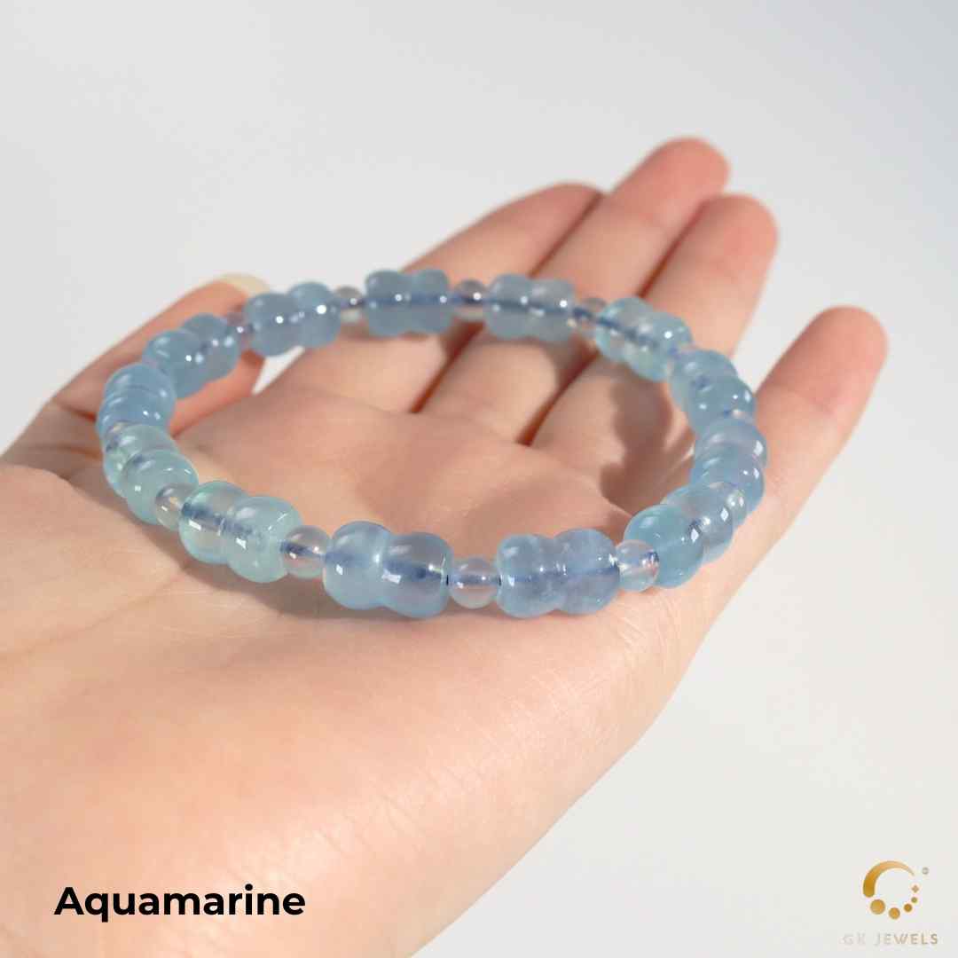 Aquamarine Gourd Shaped Bracelet 8mm+-