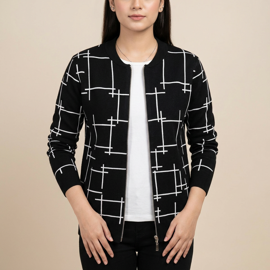 Polka Dot Zipper Jacket