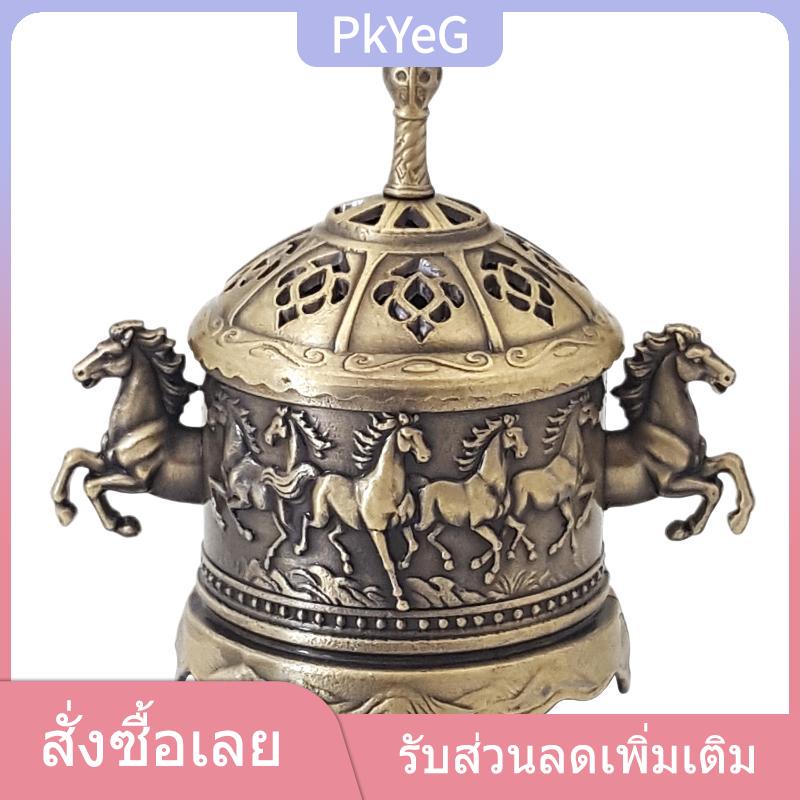 PkYeG TENXI กระถางธูปโลหะผสมวินเทจฉลุลายสำหรับใส่ไม้หอมจันทน์ใช้ในบ้านห้องโยคะหรือพื้นที่ทำสมาธิทำความสะอาดง่าย