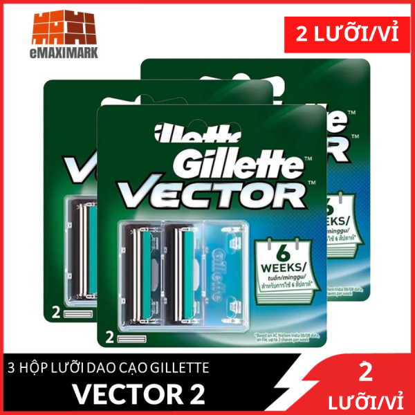 Combo 3 Lưỡi Dao Cạo Gillette Vector 2