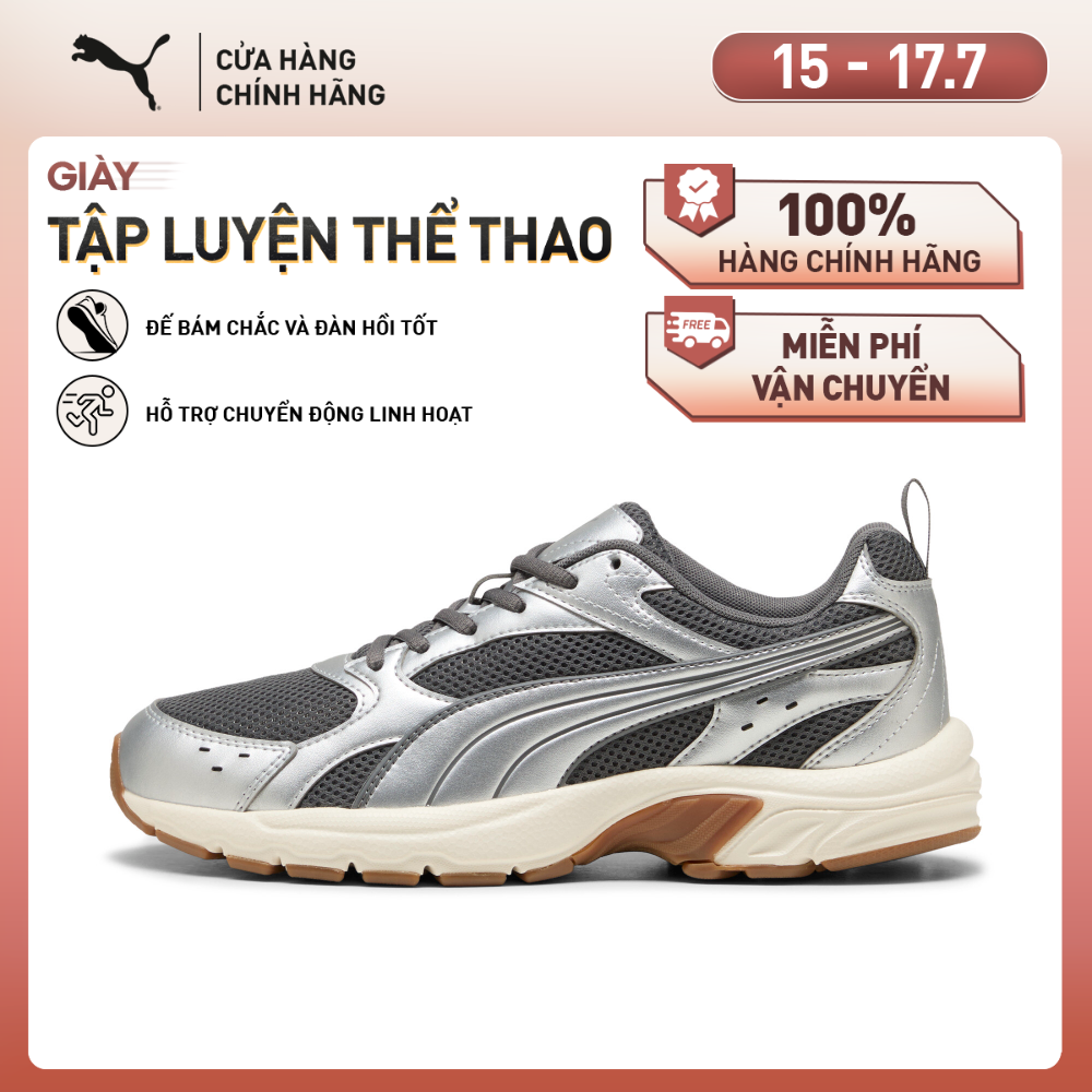 Giày Thể Thao PUMA Unisex Milenio Tech LT Cool Dark Gray-Silver Màu Xám