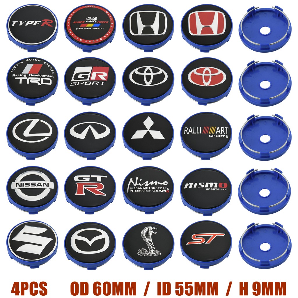 4ตัว ฝาครอบดุมล้อ Nissan 60มม ฝาปิดดุมล้อ Honda ขอบ Toyota สติ๊กเกอร์ ฝาครอบดุมล้อรถเก๋ง นิสสัน มาสด้า ซูซูกิ เล็กซัส Mitsubishi Suzuki Nismo GTR ST Mustang Sline ราคา 210 บาท*ส่งฟรี