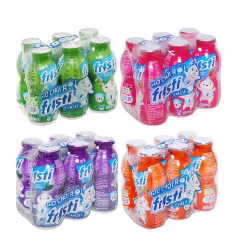 Lốc 6 chai sữa chua uống fristi 80ml( Vị Dâu, nho, cam, táo)- Date mới nhất
