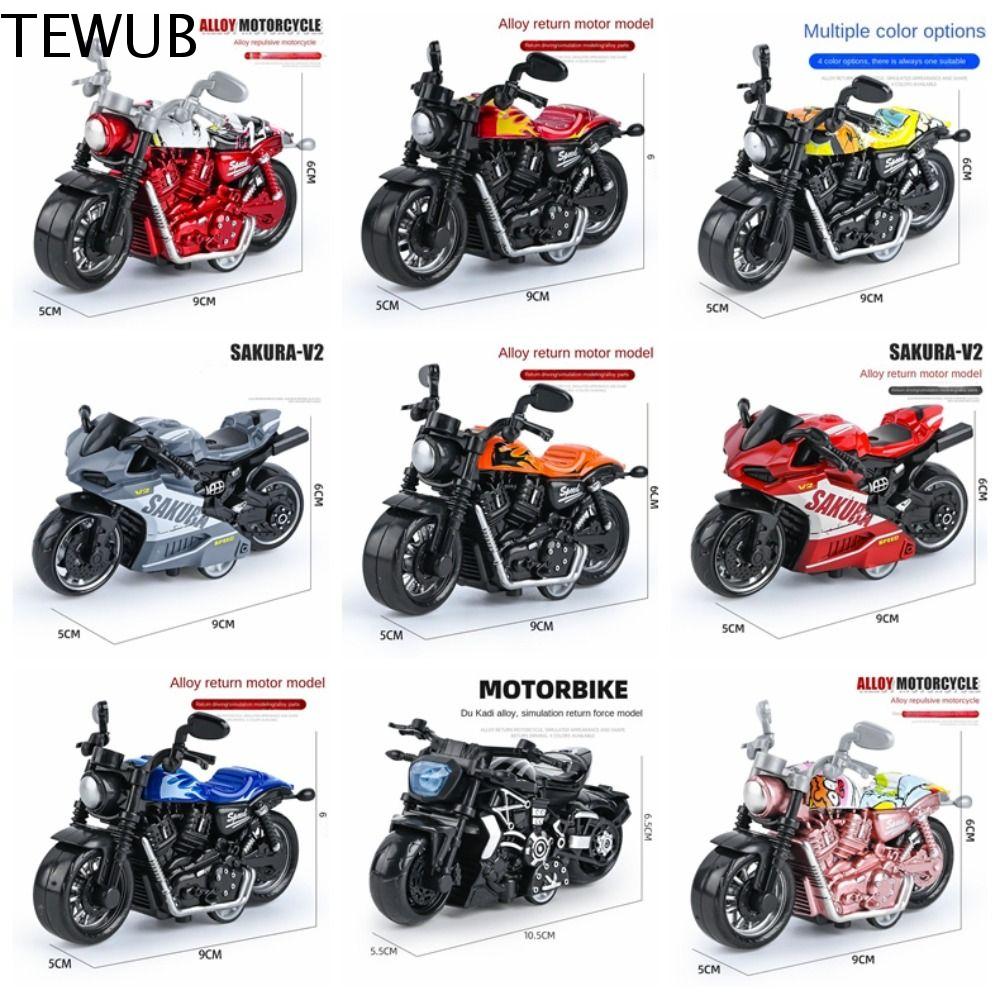 TEWUB Mini Mô hình xe máy kéo Xe kéo lùi Hợp kim Mô hình xe máy Đồ chơi Trò chơi giải đố Đầu máy Mô hình hành động xe máy Đồ chơi bé trai