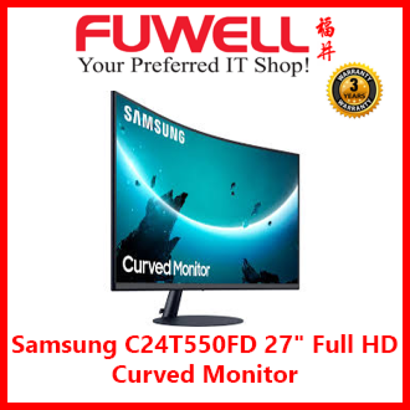 SAMSUNG 24 LC24T550FDEXXS Curved Monitor with optimal curvature 1000R design [ 3Years On-site Warranty ] Singapore
