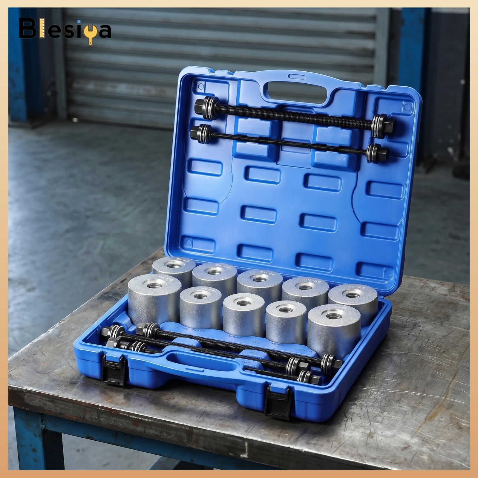 Blesiya 27 Pieces Threaded Rod Vehicle Bushing Press Kit Molded Carrying Case Bushing Removal Tool Kit for Mechanics Giá 5,467,996 Đồng*Miễn phí vận chuyển