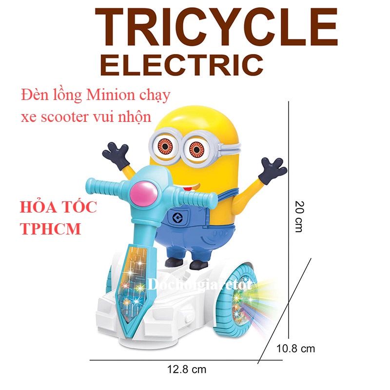 Lồng đèn minion, hello kitty, doremon chạy xe trượt scooter có nhạc đèn vui nhộn cho bé