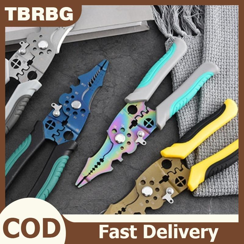 TBRBG คีมถอดสายไฟเครื่องมือปอกสายไฟแบบปรับได้คีมหนีบสายไฟกันลื่นสำหรับสายไฟฟ้า ราคา 67 บาท*ส่งฟรี