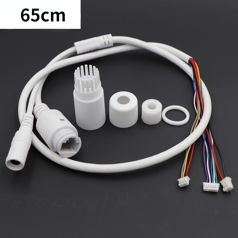 CCTV POE IP Network Camera PCB Module Video Power Cable Withe, 65Cm Long