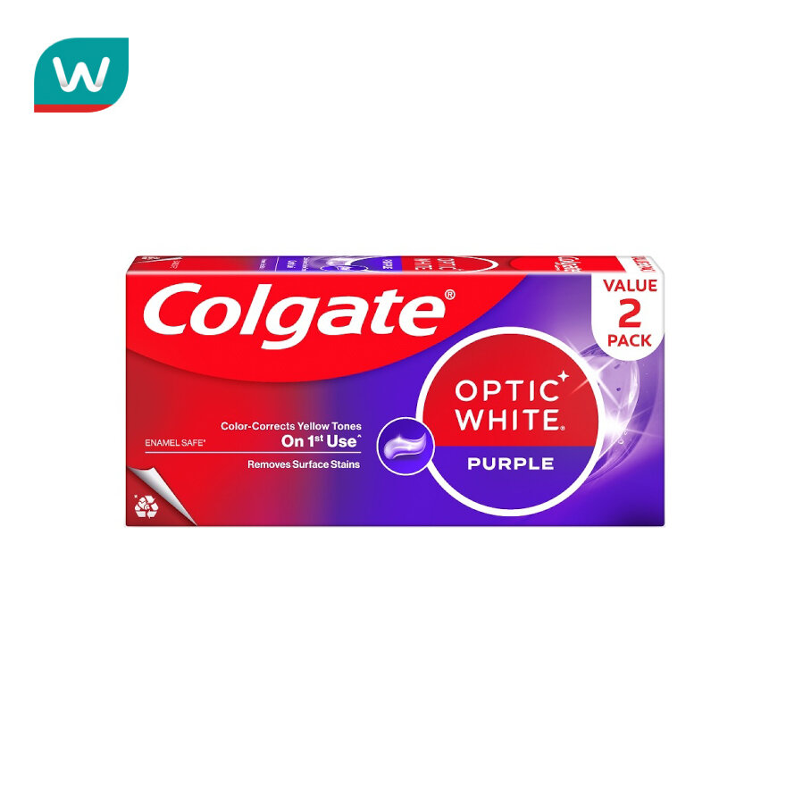 Colgate Toothpaste Optic White Purple 100 G.Twin Pack