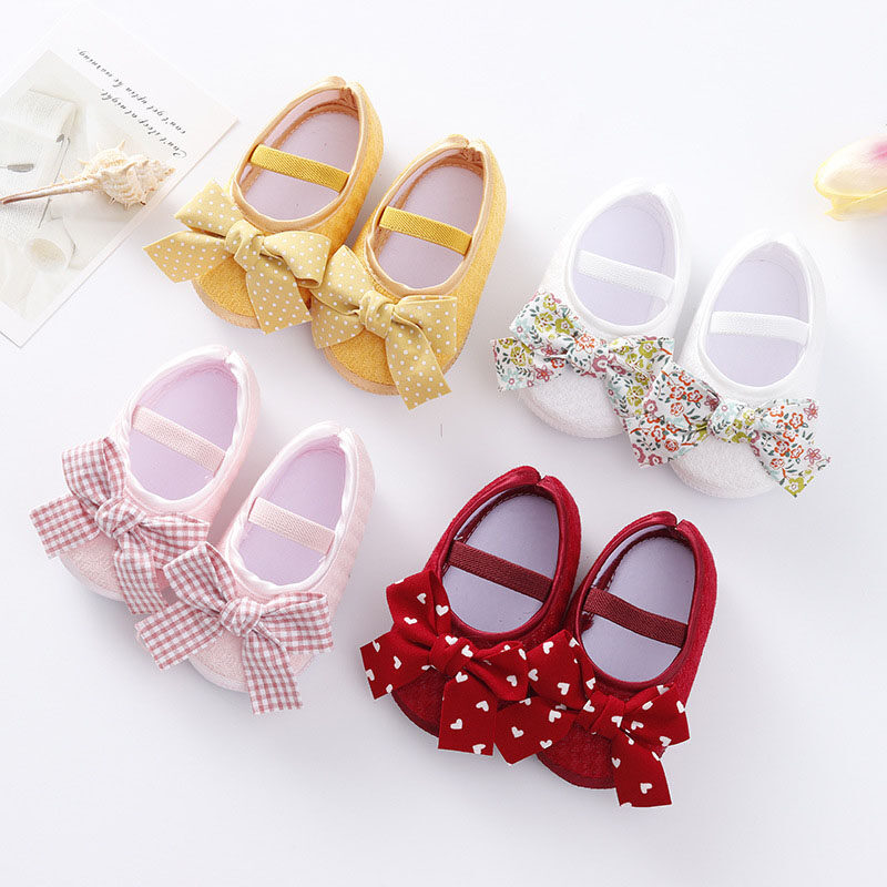 Flower Bow Baby Girls Flat Shoes Newborn Toddler Baby Soft Princess Shoes