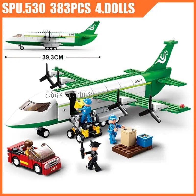 Compatible with LEGO 0371 383 mảnh máy bay chở hàng không khối máy bay 4