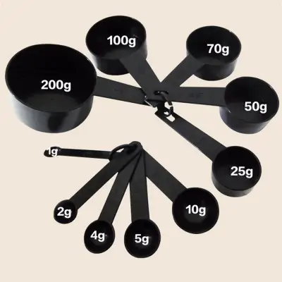 10pcs Black Plastic Measuring Cups Measuring Spoon Cooking Tools Mini Scales Spoons for Baking Coffee Tea Kitchen Gadgets