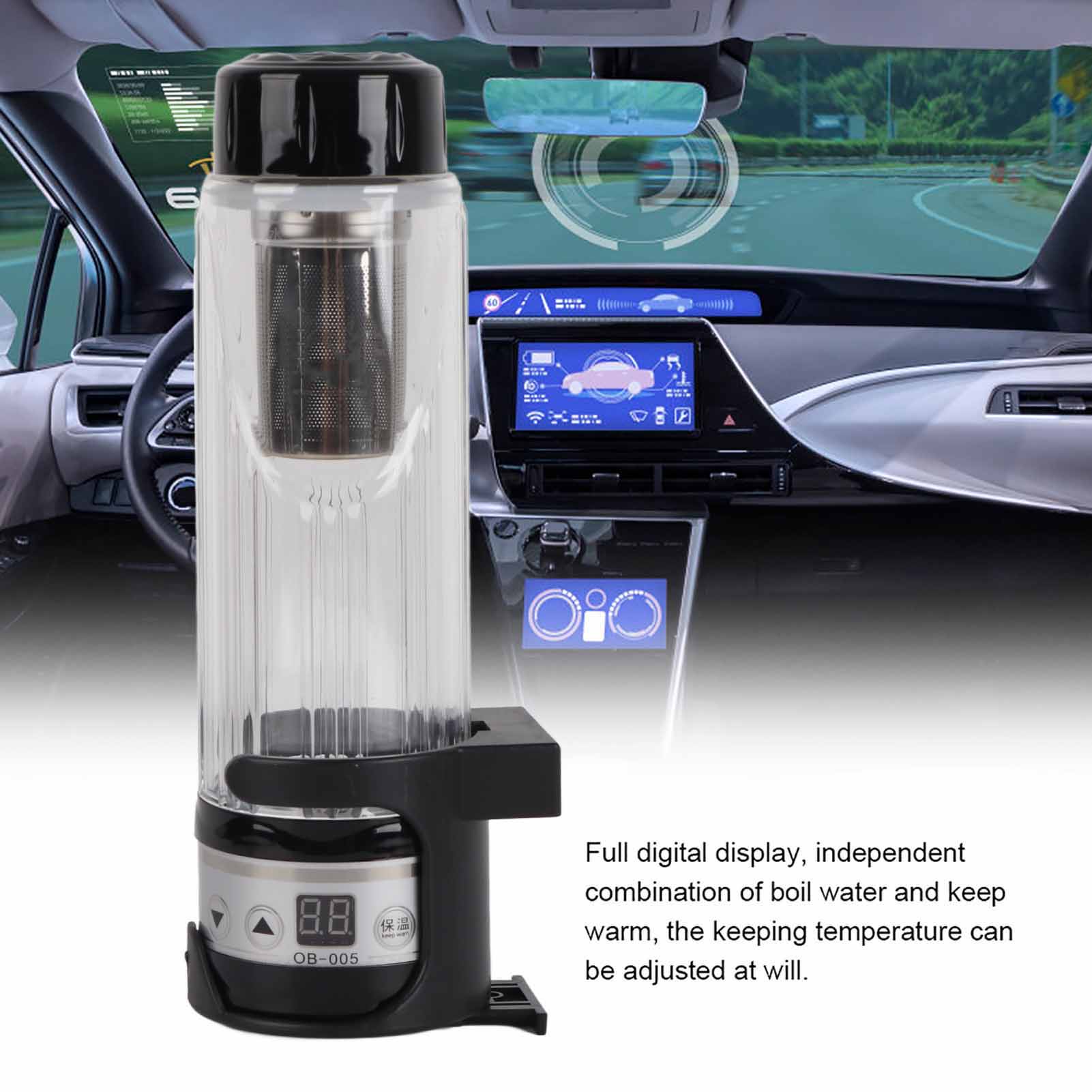 Cikonielf Ấm đun nước điện trên ô tô 420ml Trà du lịch Mug Nước giữ ấm cốc giữ chai cho du lịch Drinving (Màu đen) Giá 680,000 Đồng*Miễn phí vận chuyển