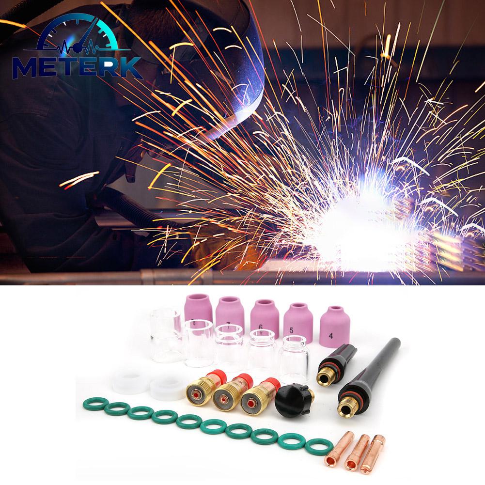 Meterk TIG Gas Lens Collet Body 31pcs Precise Manufacturing Compact Structure TIG Alumina Nozzle Complete Accessories for Welding Giá 675,000 Đồng*Miễn phí vận chuyển