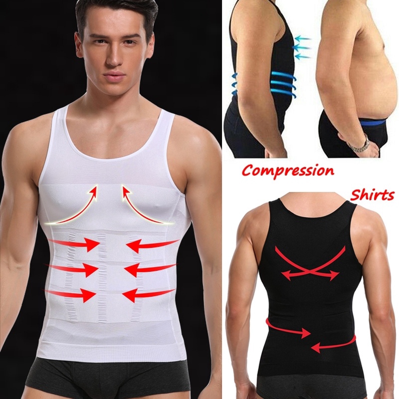 Chest Compression Vest Men Gynecotia Body Shaper Sleeveless sture Corrector  Slimming Waist Control Tummy Trimmer Tops