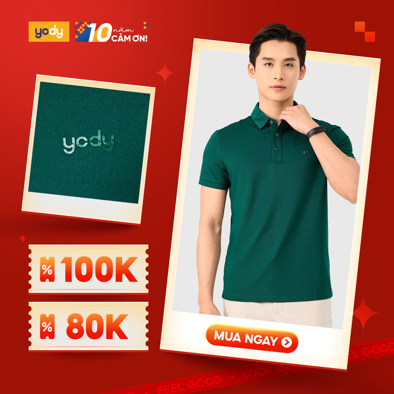 Áo polo nam YODY áo thun nam vải mắt chim gia đình có cổ chất liệu cao cấp thoáng mát co giãn APM7459