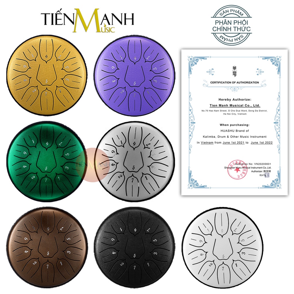 Chính Hãng Trống Không Linh Tank Drum 11 Tone Huashu THL11 6 inch - Lưỡi Thép Steel Tongue