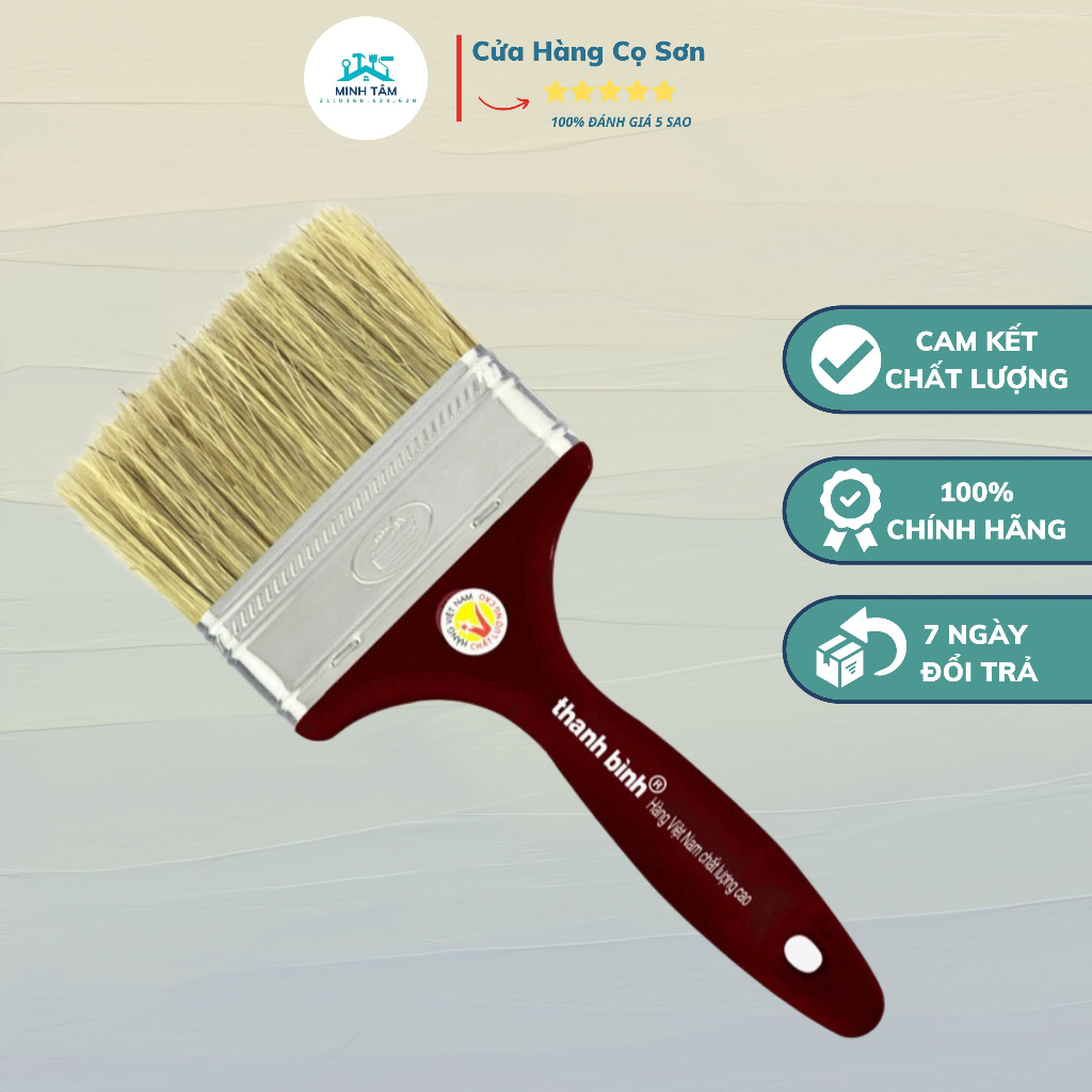 Cọ quét sơn cán nhựa màu nâu thanh bình chính hãng đủ size
