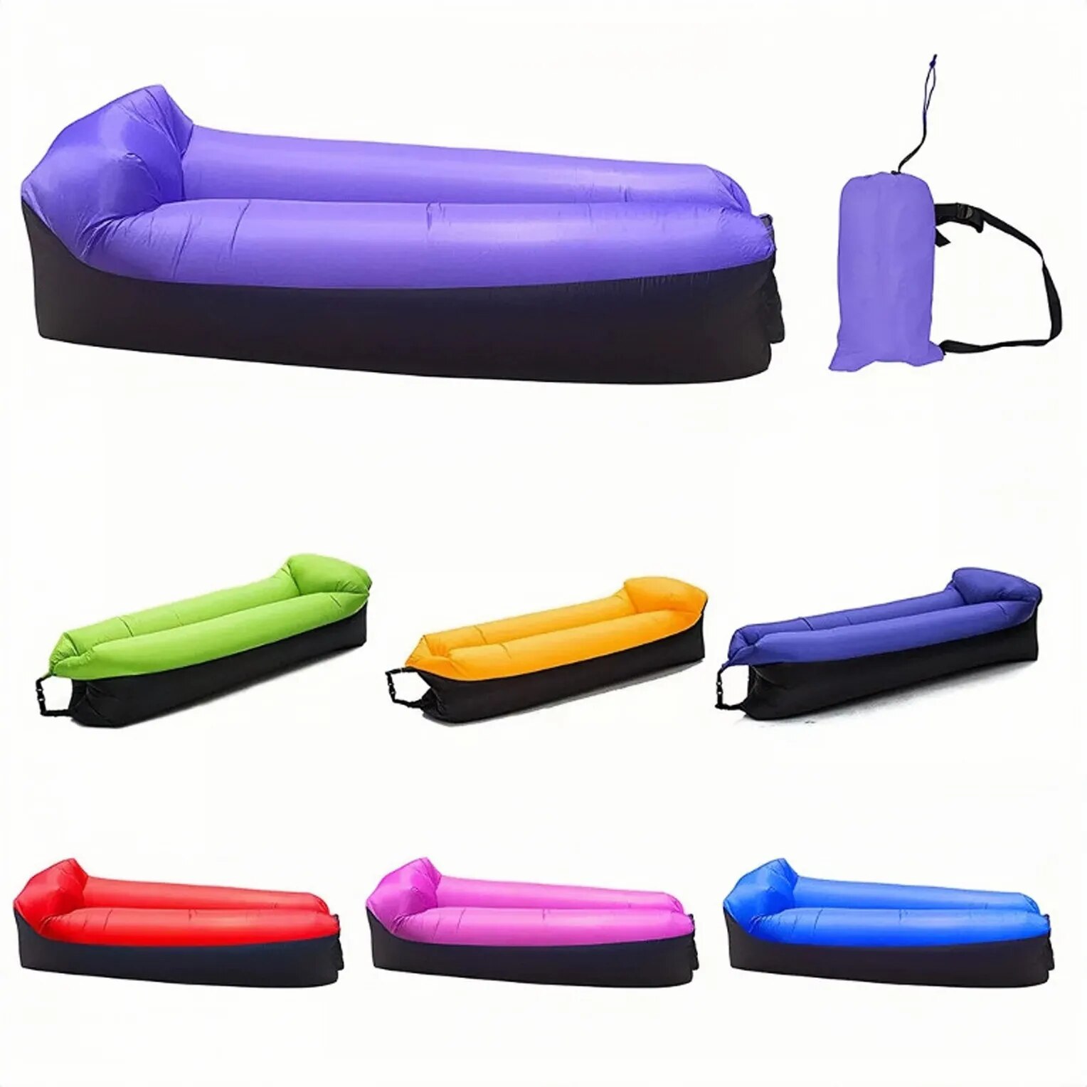 Xách Tay Cắm Trại Iatable Đệm Sofa Không Thấm Nước giường hơi ghế xếp túi ngủ ngoài trời Nhanh Chóng Infaltable Bãi Biển Lười Biếng Túi