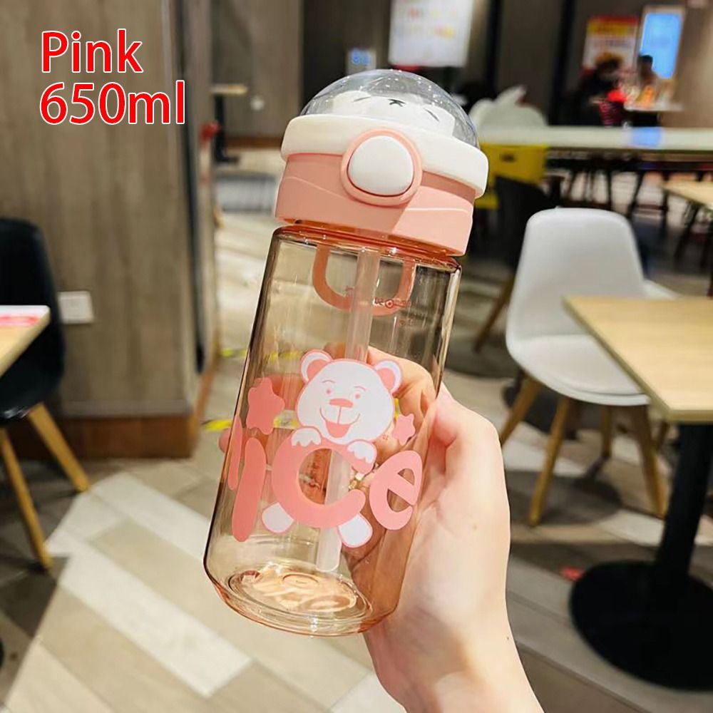 ADERESF 1Pcs Nước ép sữa Chai nước Có nắp miếng dán ống hút 550/650ml Cốc vại Di động Nhựa Đồ uống nước cho trẻ em Trẻ em - 7