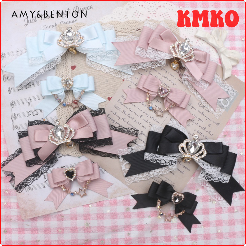 [KMKO] Handmade Japanese Style Sweet Cute Mine Series Mass-Produced Y2K Lace Rhinestone Hair Clip Lolita Girl Kawaii Hair Accessoires ✬✫✩ ราคา  1,623 บาท*ส่งฟรี