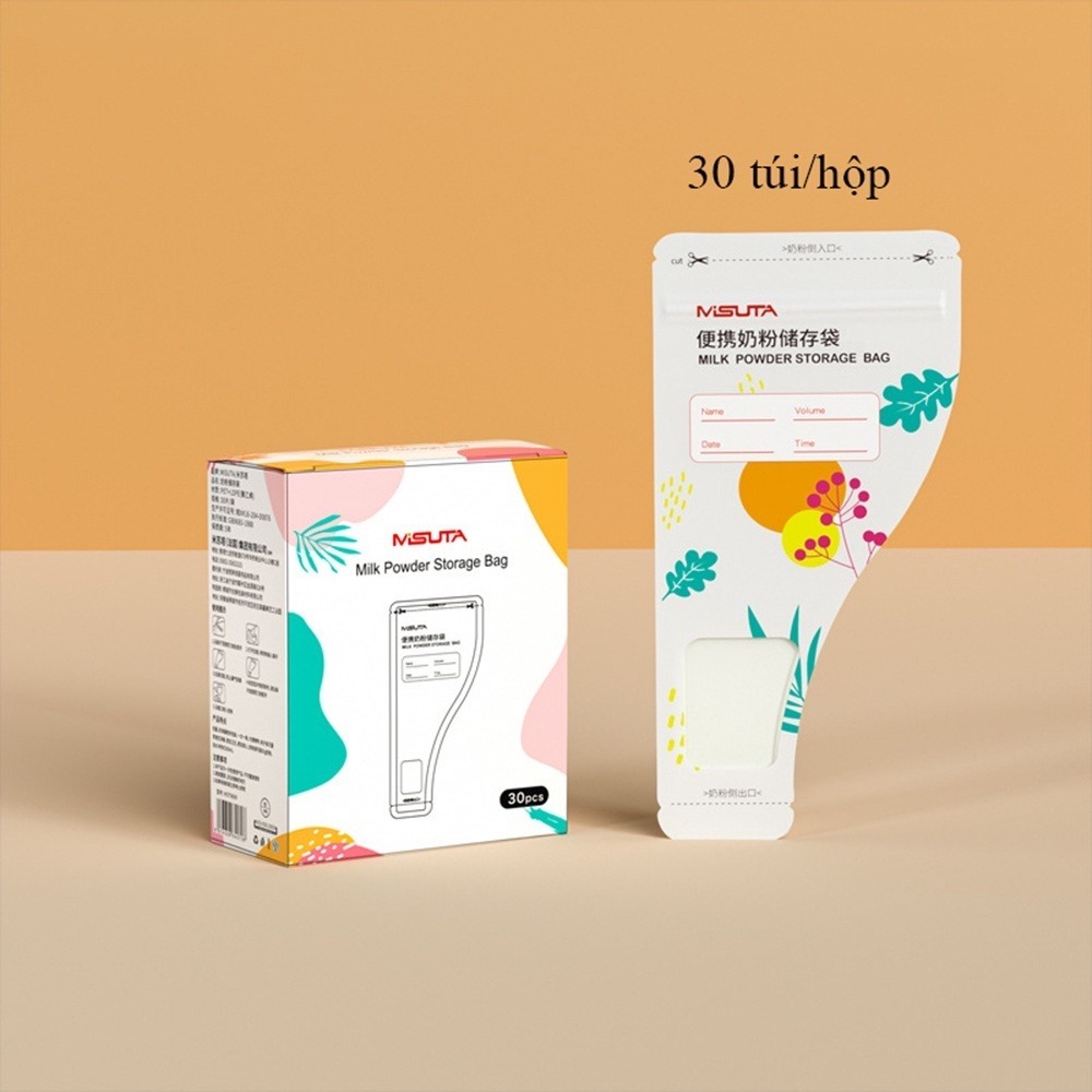 TÚI đựng sữa bột Misuta hộp 30 túi chia sữa bột nhiều lần, trữ sữa bột tiện lợi Shop Miha Baby