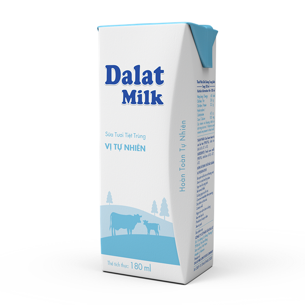 Sữa tươi tiệt trùng tự nhiên Dalat Milk 180ml