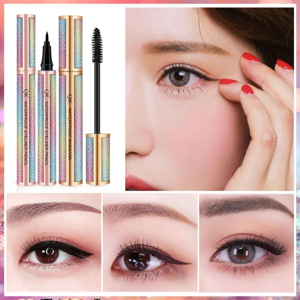 LICOPTE Xoăn dày Mascara bầu trời đầy sao Không thấm nước Kéo dài Mỹ phẩm trang điểm mắt Chuyên nghiệp Bền Bút kẻ mắt