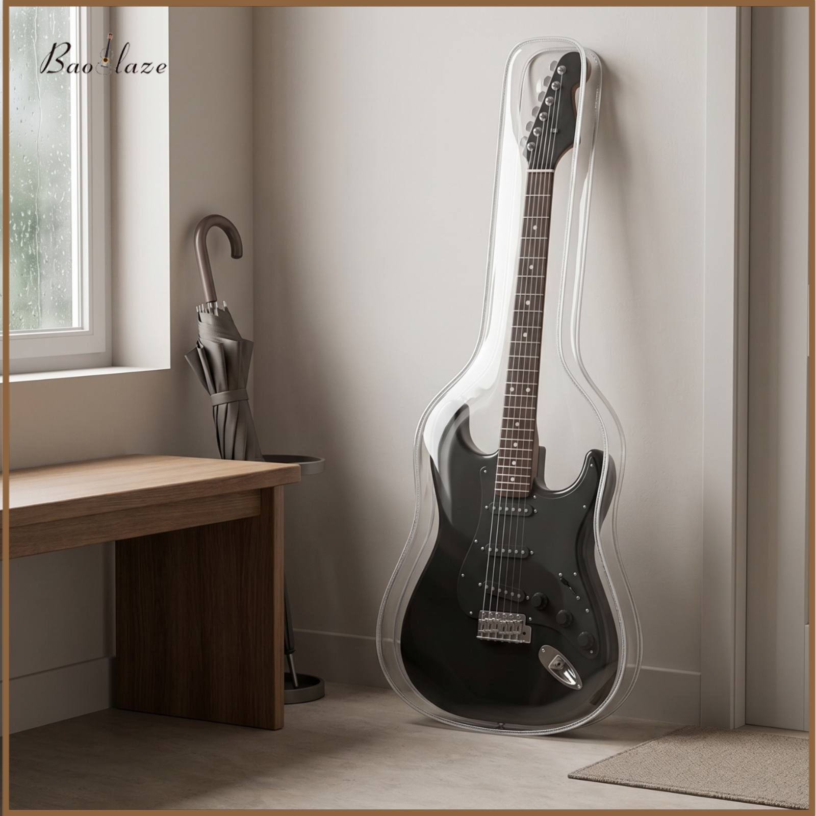 Baoblaze Clear Electric Guitar Cover Transparent Guitar Cover with Reinforced Edges Dustproof Storage Bag Full-Coverage for Guitarists, Musicians, Music Studios, Rehearsal Rooms ราคา 560 บาท*ส่งฟรี