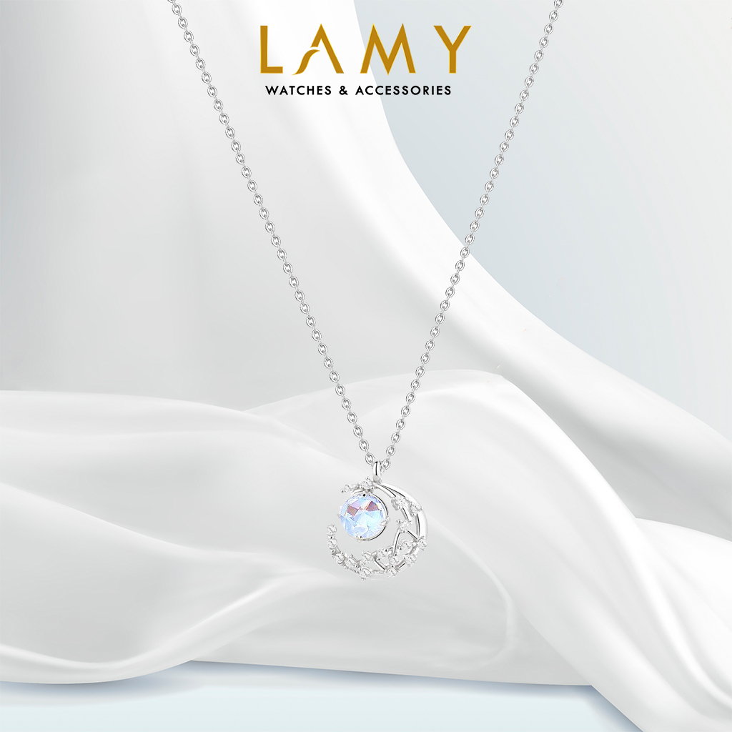 Dây chuyền bạc nữ LAMY Moonstone đá mặt trăng lấp lánh Necklace 6068SV - Bạc cao cấp