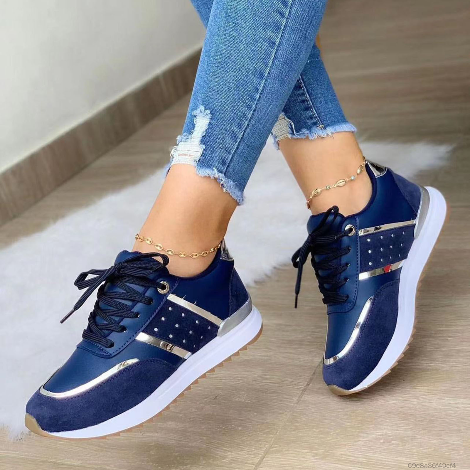 Giày thể thao phụ nữ duy nhất dày đặc mà không cần bàn chân giày thể thao phụ nữ cho bạn gái người yêu nữ IIU-VN - 3